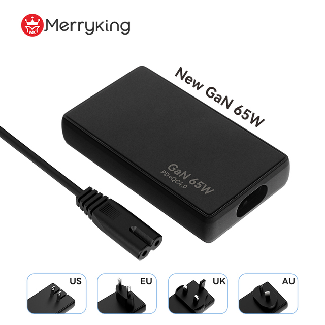 New GaN 65W CE FCC UL UKCA SAA PSE Charger 65W PD Fast Charging Universal US UK EU Plug Outlet USB Travel Wall Charger Adapter