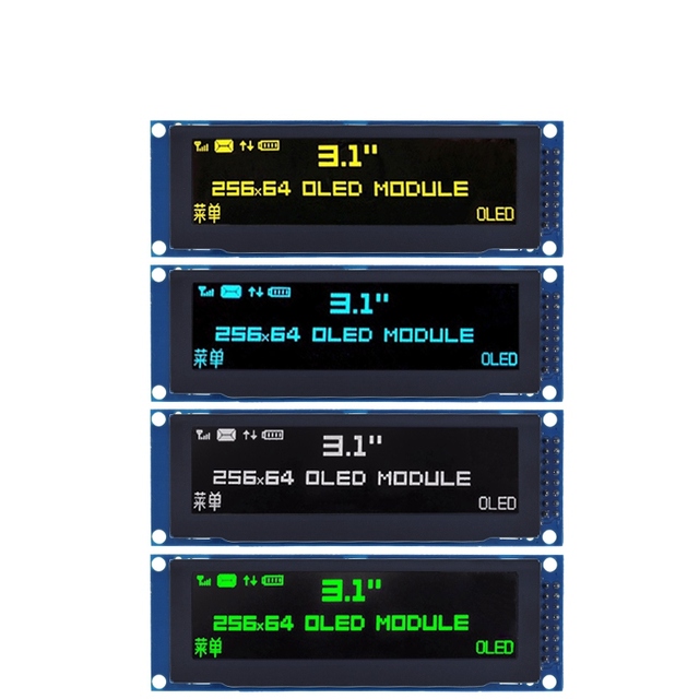 Real OLED Display 3.12" 256*64 25664 Dots Graphic LCD Module Display Screen LCM Screen SSD1322 Controller Support SPI