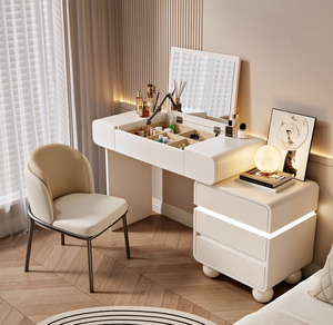 Modern Makeup Vanity Solid Wood <b>Dressing</b> <b>Table</b> Flip Mirror Desktop <b>Storage</b> for Bedroom Living Room - Product Image 5
