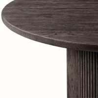 Table à manger ronde en chêne massif MULHOLLAND - Meuble de salle à manger intérieur stable et durable