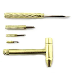 Bộ dụng cụ đa năng nhỏ gọn <span class=keywords><strong>6</strong></span> trong <span class=keywords><strong>1</strong></span>, búa đa năng bằng đồng thau, 3 đầu tua vít, dụng cụ bỏ túi DIY - Product Image 5