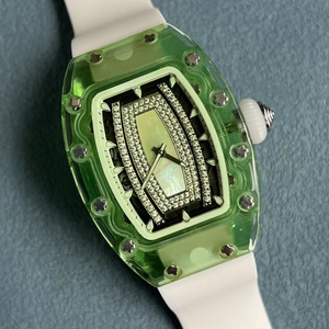 Montre-bracelet Elite Crystal Tonneau Diamant Squelette Ultra Mince Automatique Mécanique Unisexe Headliner Gala Arena - Product Image 2
