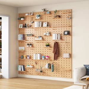 Duvar <span class=keywords><strong>Pegboard</strong></span> asılı Modern ev dekor raf özel ayarlanabilir ahşap <span class=keywords><strong>Pegboard</strong></span> aksesuarları - Product Image 6