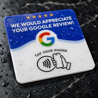 NFC-карта для оценки, динамический QR-код, Google NTAG215, высокотемпературная клейкая прямоугольная наклейка из ПВХ для стола