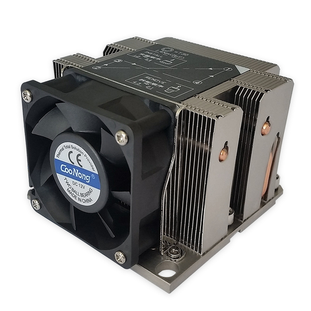 3647Square 4 Heat Pipe 2U Server CPU Radiator Double Ball Bearing Copper-Aluminum Bonding Intel LGA 3647 Square CPU Cooler
