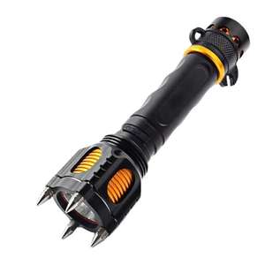 Lampe torche haute puissance 10W multifonctionnelle, autodéfense, lampe torche LED avec haut-parleur d'alarme, marteau et coupe-corde - Product Image 6