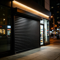 Porte de protection à enroulement en aluminium épais, résistante à la rouille et au vent, au design minimaliste, pour supermarché