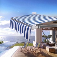 Auvent télescopique pliable mural en alliage d'aluminium, télécommande, durable, imperméable, pour balcon, boutique, villa