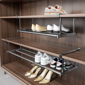 Extendable Shoe Rack Tiered Space Saving Hanging Organizer For Cabinet Storage - Product Image 4