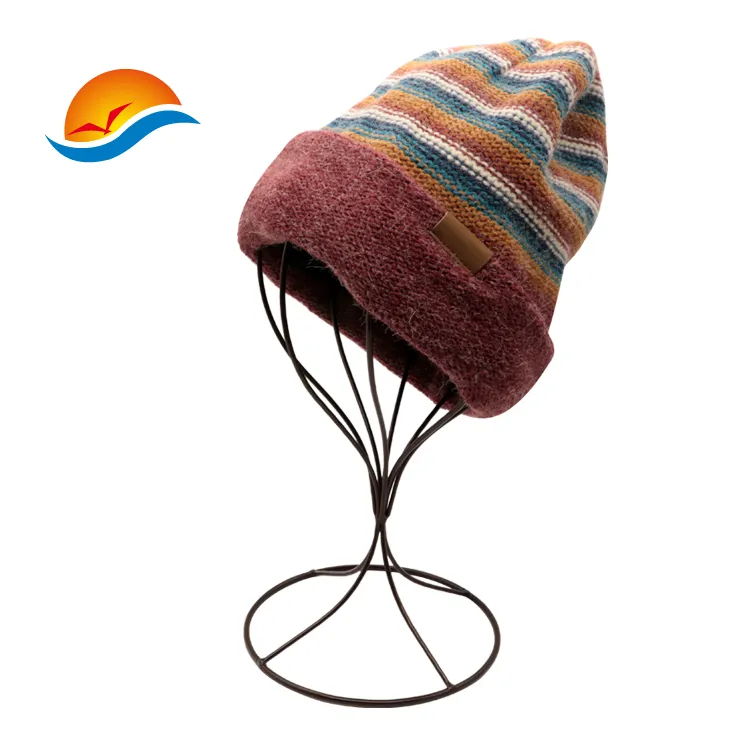 قبعة شتوية محمولة دافئة بعلامة تجارية منسوجة ومطرزة حسب الطلب للبيع بالجملة