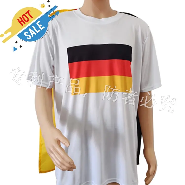 Neues Patent Werbe-2024 Fußball-Sport-Event gesponsert von Deutschland Deutschland individuelles Fans-Land-T-Shirt mit Umhang