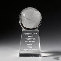 Neelpure 147532 Globe terrestre en cristal gravé sur mesure, thème technologique, cadeau d'entreprise, trophée de reconnaissance