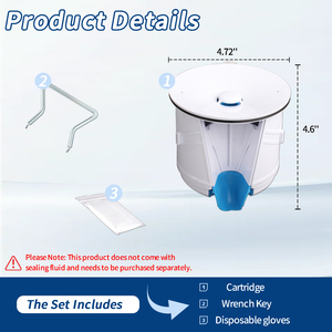 Cartouche d'<span class=keywords><strong>urinoir</strong></span> hybride sans eau WES-150 anti-odeur, économie d'eau, 7000 utilisations, insert avec clé d'installation, gants jetables - Product Image 4
