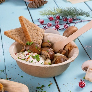 Bols ronds en feuille de palmier de canne à sucre de 425 ml de qualité supérieure, très demandés, pour desserts et plateaux à fruits pour pâtisseries - Product Image 3