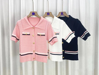 Nouvelle Collection Printemps : Cardigan en Maille Creuse Féminin et Tendance, Veste Courte Élégante pour l'extérieur