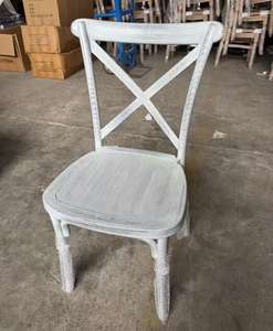 Impilabile Design Vintage fattoria vigneto per banchetti di nozze in plastica X retro in resina sedia con schienale incrociato - Product Image 1