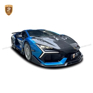 Pour Lamborghini Revuelto 2023 modèle voiture lifting Duke Kit de carrosserie en Fiber de carbone sèche lèvre avant jupes latérales diffuseur arrière capot moteur - Product Image 5