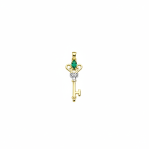 14K สร้อยคอกุญแจหัวใจสีทองหายจี้เสน่ห์สำหรับผู้หญิงเครื่องประดับดีทำจากไก่งวง - Product Image 2