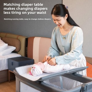 Cuna de Felpa para Bebé, Cuna Portátil Multifuncional Plegable para Recién Nacidos, Cuna para Dormir Junto a la Cama, Cuna para Niños Pequeños de 0 a 2 Años - Product Image 2