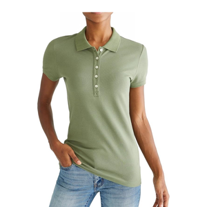 Polo à manches courtes pour femme, coupe ajustée - Polo uni tendance pour filles et femmes |   Style de jogging et de course actif - Product Image 1