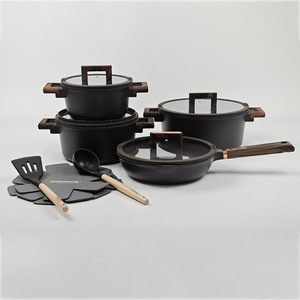 Donnor Ensemble de 13 pièces de batterie de cuisine en métal antiadhésif, Best-seller Jili, comprenant marmite à soupe moderne, poêle à frire, plat carré et plat à pizza transfrontalier - Product Image 2