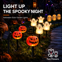Lampes solaires étanches de style antique pour Halloween, décorations de jardin extérieures en forme de citrouille, fantôme et crâne pour allées et cours