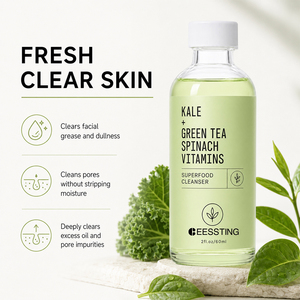 Limpiador Facial Espumoso de Kale y Té Verde, 100% Natural, Suave, Repara la Barrera Cutánea, Minimiza los Poros, OEM/ODM - Product Image 3