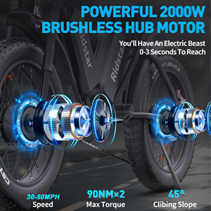 YVY Q20 Pro 52V 40Ah 20" EBike Fat Tire Mountain Dirt Bike Dual Motor Battery Electric Bicycle Electric Bikes for Adults - Product Image 5