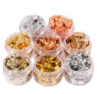 Nouveaux accessoires de décoration d'ongles or argent feuille de cuivre paillettes paillettes feuille de flocon en vrac papier d'aluminium pour dorure manucure