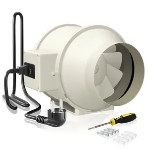 Ventilador de conducto de escape de alta velocidad de varios tamaños (4, 5, 6, 8, 10, 12 pulgadas) para carpa de cultivo, baño y cocina - Product Image 2