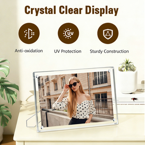 <span class=keywords><strong>Cadre</strong></span> <span class=keywords><strong>photo</strong></span> magnétique en acrylique transparent avec aimants néodyme N52, présentoir de bureau pour la décoration de la maison et du bureau - Product Image 2