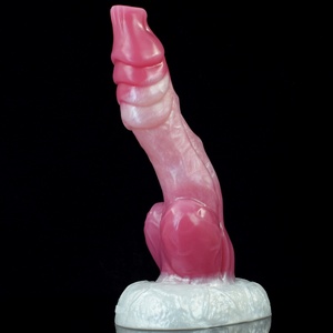 FAAK Nouveau Dildo Courbé Loup-garou Rose en Silicone, Dildo Animal Fantastique pour Femmes, Jouet Sexuel Adulte - Product Image 5