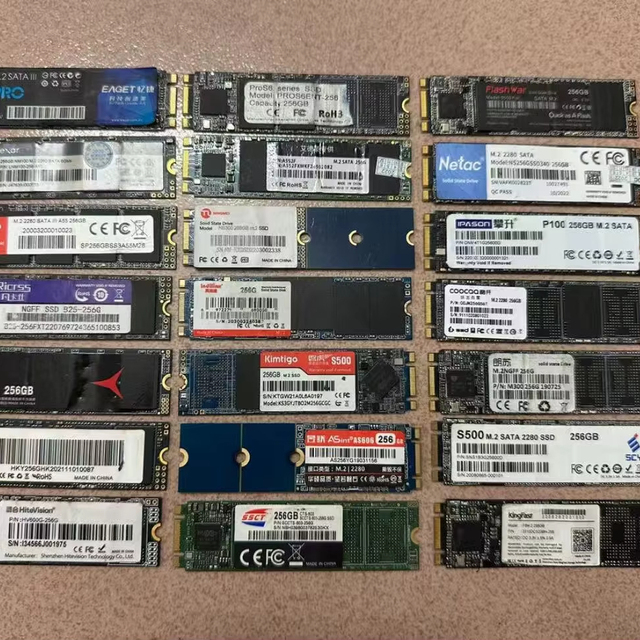 Wholesale for Used Working Well 120gb 128gb 240gb 256gb 512gb Solid State Drive Second Hand M.2 2280 Ssd in Stock