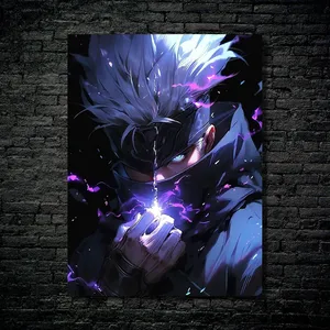 Individuelles handgefertigtes Anime-Metallmalerei-Wandbild Heimdekor Poster personalisiertes Geschenk Metallposter mit sicherer Wand magnetisch