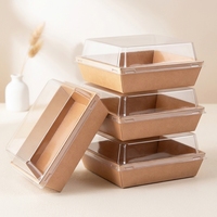 Scatola Quadrata in Carta Kraft per Sandwich, Contenitore Rigido per Pasticceria, Scatola per Cibo da Asporto