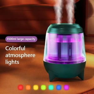 Humidificador ultrasónico purificador de aire con rociadores dobles para oficina en casa de gran capacidad de 3,5 l con luz LED de 7 colores - Product Image 3