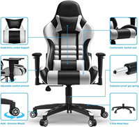 Grande chaise de jeu inclinable et ergonomique en cuir PU pour adultes, meilleur bureau d'accueil pour ordinateur