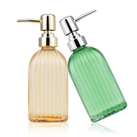 Bouteilles en verre transparent carrées en gros pour les articles de toilette d'hôtel, shampooing, savon liquide, emballage de distributeur
