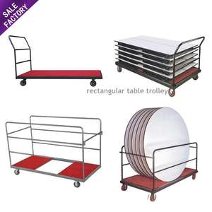 Hot Selling Factory Standard Wedding Event Folding <b>Foldable</b> Table <b>Trolley</b> Commercial Use Banquet Stacking Table <b>Trolley</b> - Product Image 3