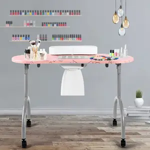 Stisma-Mini Table de manucure professionnelle, portable, pliable, de voyage, pour ongles, avec collecteur de poussière