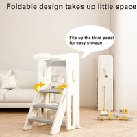 Escabeau pliant et réglable en plastique moderne pour tout-petits, convertible Montessori, pour cuisine, hôpital, école