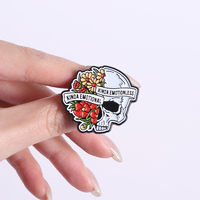 Bros Pin Enamel Gothic 0 Kinda Emotional, Bros Punk Tengkorak & Bunga Sad To The Bone, Bros untuk Tas, Lencana Kerah, Perhiasan, Hadiah