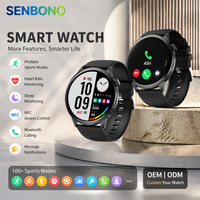 Montre connectée SENBONO HK36, design ultra-fin, NFC, indice IP68, appels mains libres, surveillance du sommeil, modes sportifs multiples, design unisexe