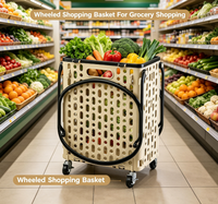 Panier de courses pliable en plastique durable avec poignées, solution de rangement la plus vendue aux États-Unis