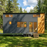 Maisonnette préfabriquée de luxe moderne de 20 pieds sur roues, maison modulaire mobile, villa portable sur remorque pour la vie en plein air, fabriquée en Chine