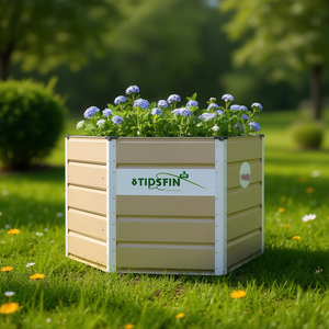 Vaso per Fiori in Acciaio TIPSFIN 129X129X75 Cm, Fioriera Quadrata Moderna per Uso Interno ed Esterno, Finitura Verniciata a Polvere - Product Image 2