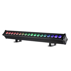 בקרת פיקסלים 18 יחידות 15w DMX 512 RGBWAUV 6in1 פיקסל ליניארי בר LED קיר מכונת כביסה אור תאורה מקצועית