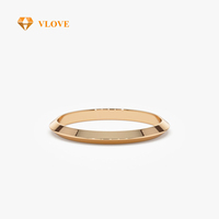 VLOVE Vente Bijoux Mode Simple Déclaration Anneaux 2MM 14K Or Couteau Bandes De Mariage