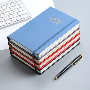 Hardcover A5 Notebook Customizable Promotional Pu Leather Agenda 2024 High Quality Business Sublimation Planner Diary With Logo