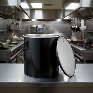 Seau à graisse pour friteuse en acier inoxydable, 8 gallons, revêtement antirouille, conteneur de transport d'huile avec couvercle, équipement de cuisine commercial - Product Image 2